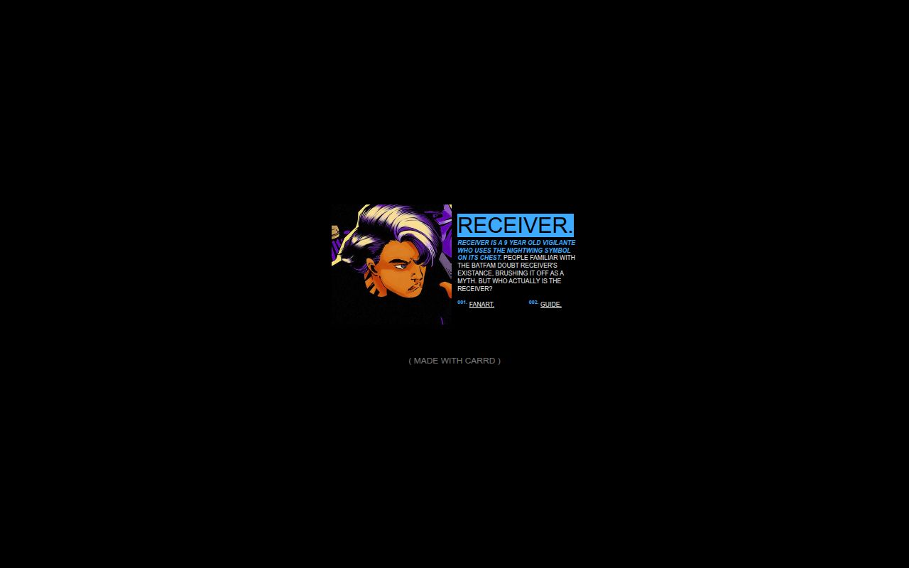 Carrd profile picture for @receiving